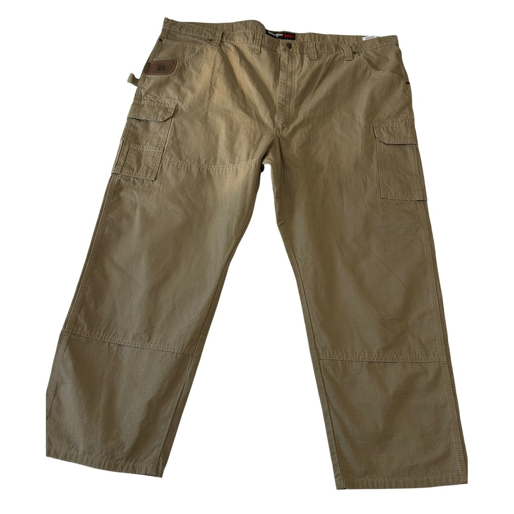 Wrangler Riggs Ripstop Workwear Mens 52x30 Brown Ripstop Cargo Pants 3W060BR